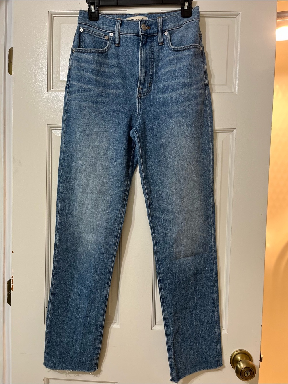 Madewell The Perfect Vintage Jeans 27T High Rise Straight Leg Raw Hem